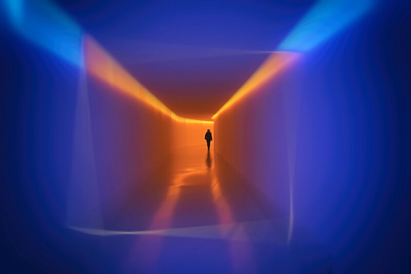Golden light in tunnel